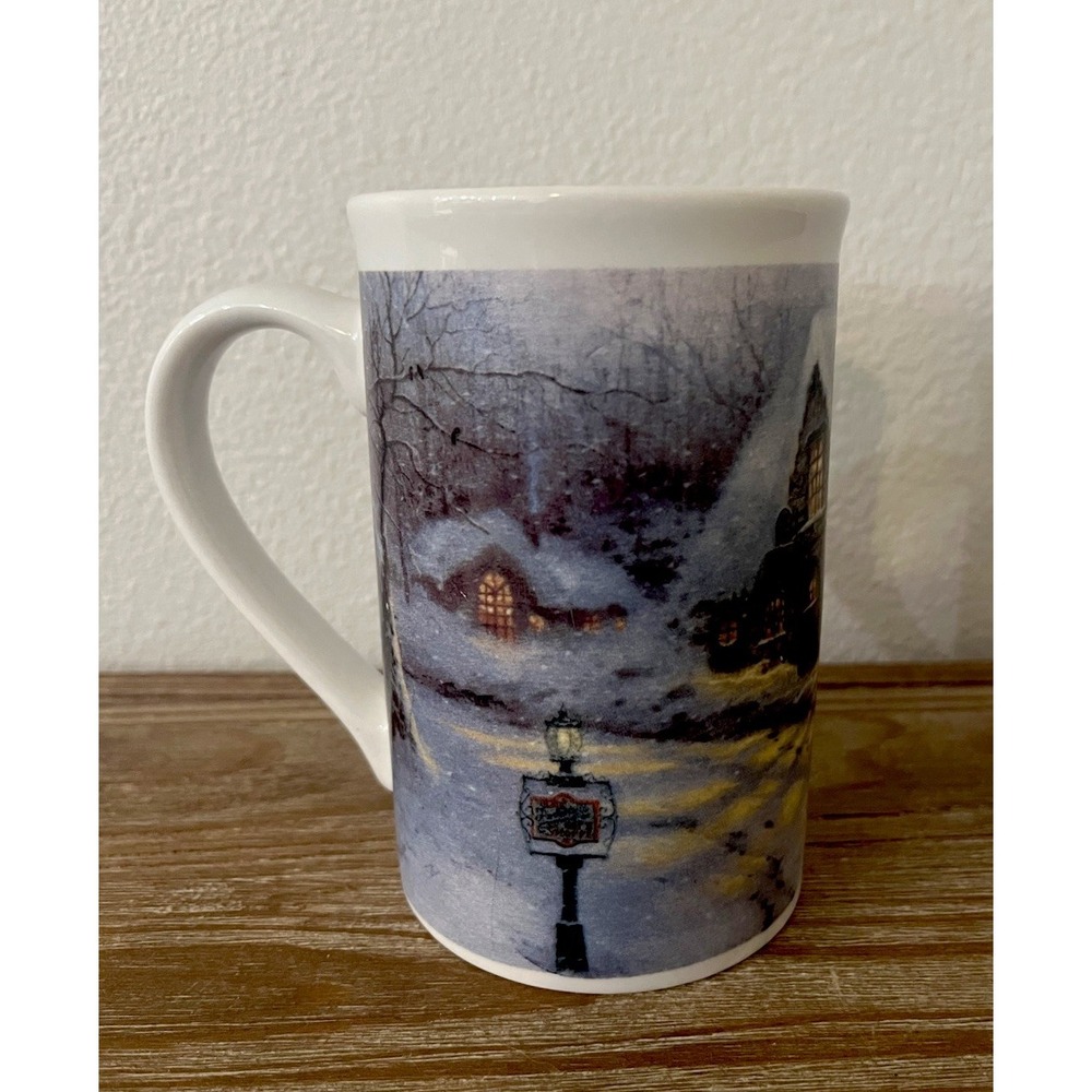 Vintage Thomas Kinkade Coffee Mug 1991 Olde Porterfield Gift Shoppe 5" Tall EUC!